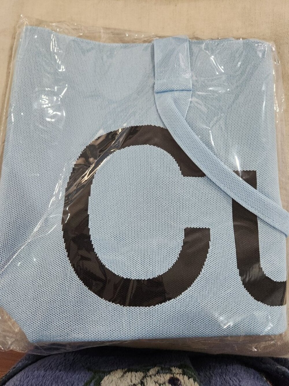 Sean Brown Curves Knit Tote (Baby Blue) Authentic no keychain (Rare find)
